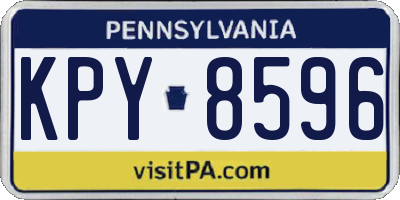 PA license plate KPY8596