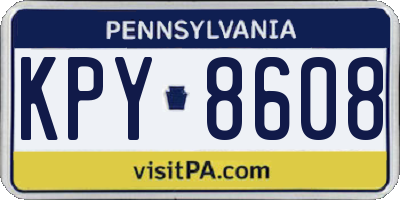 PA license plate KPY8608