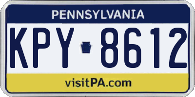 PA license plate KPY8612