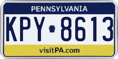 PA license plate KPY8613