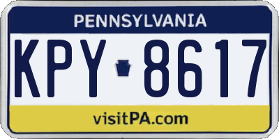 PA license plate KPY8617