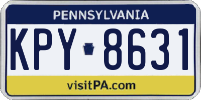PA license plate KPY8631