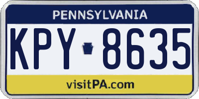 PA license plate KPY8635