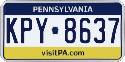 PA license plate KPY8637
