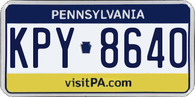 PA license plate KPY8640