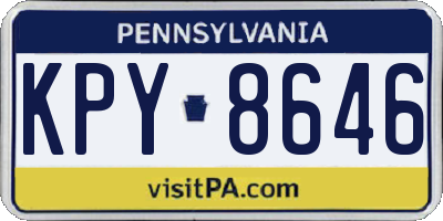PA license plate KPY8646