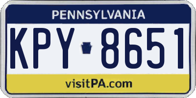 PA license plate KPY8651