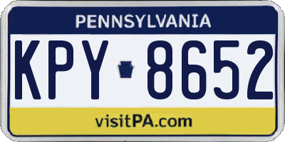 PA license plate KPY8652
