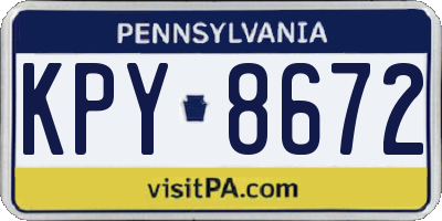 PA license plate KPY8672