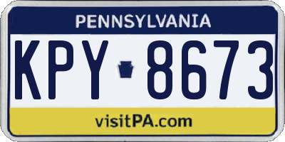 PA license plate KPY8673