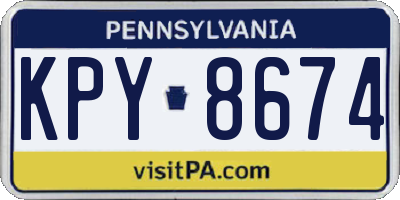 PA license plate KPY8674
