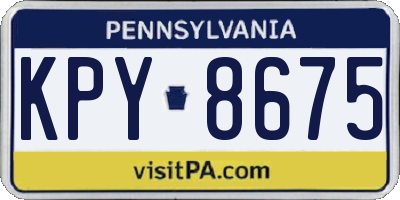 PA license plate KPY8675
