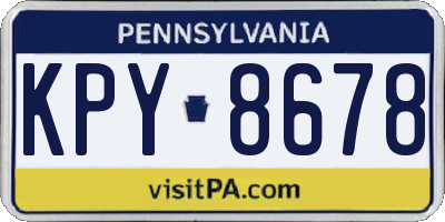 PA license plate KPY8678
