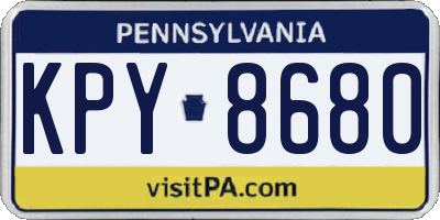 PA license plate KPY8680
