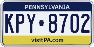 PA license plate KPY8702