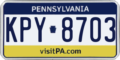 PA license plate KPY8703