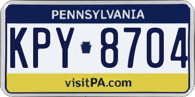 PA license plate KPY8704