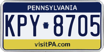 PA license plate KPY8705