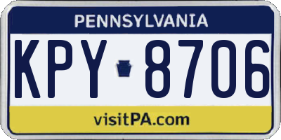 PA license plate KPY8706