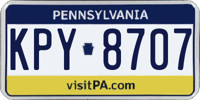 PA license plate KPY8707