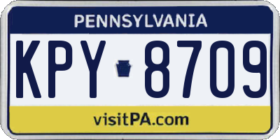 PA license plate KPY8709