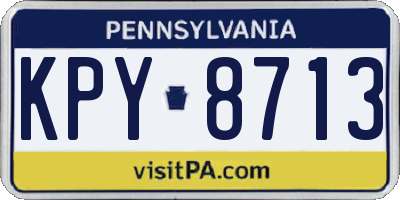 PA license plate KPY8713