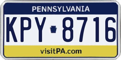 PA license plate KPY8716