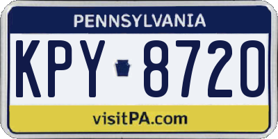 PA license plate KPY8720
