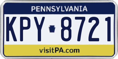 PA license plate KPY8721