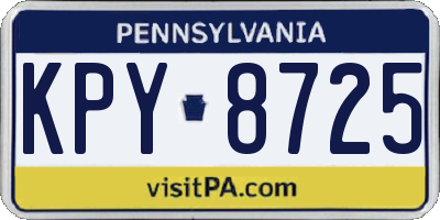 PA license plate KPY8725