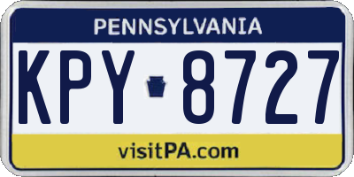 PA license plate KPY8727