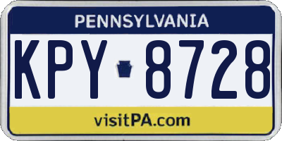 PA license plate KPY8728