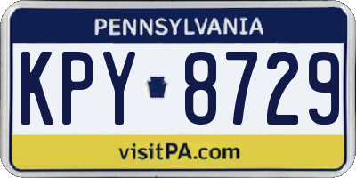 PA license plate KPY8729