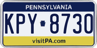 PA license plate KPY8730
