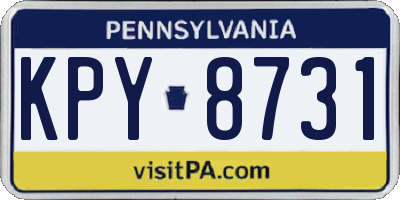 PA license plate KPY8731