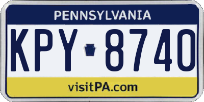 PA license plate KPY8740