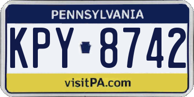 PA license plate KPY8742