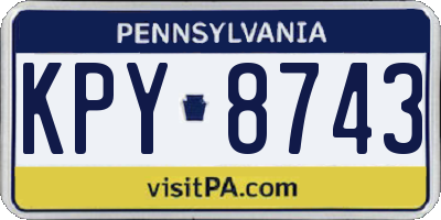 PA license plate KPY8743