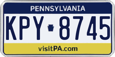 PA license plate KPY8745