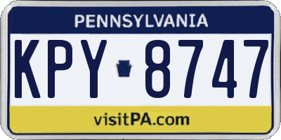 PA license plate KPY8747