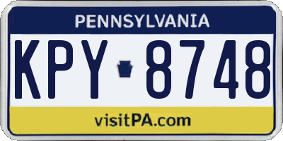 PA license plate KPY8748