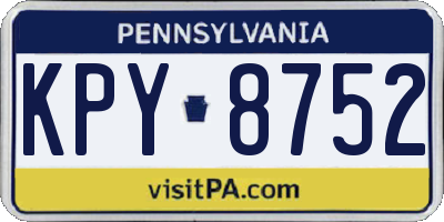 PA license plate KPY8752