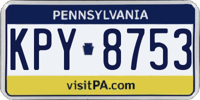 PA license plate KPY8753