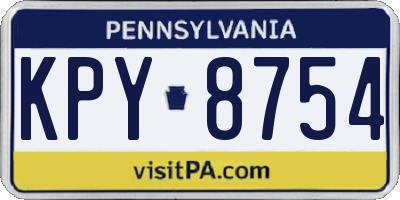 PA license plate KPY8754