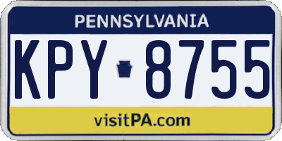 PA license plate KPY8755