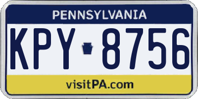 PA license plate KPY8756