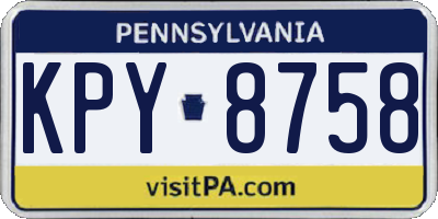 PA license plate KPY8758