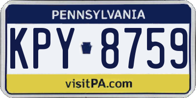 PA license plate KPY8759