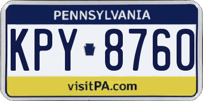 PA license plate KPY8760