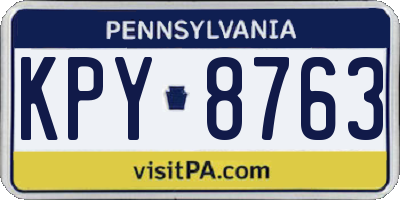PA license plate KPY8763